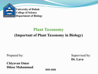 The Importance of Plant Taxonomy in Organizing and Understanding Plant ...