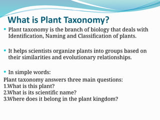 The Importance of Plant Taxonomy in Organizing and Understanding Plant ...
