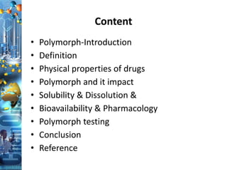 Importance of Polymorphs in Pharma Industry by dr. amsavel | PPT