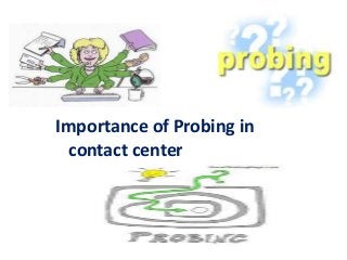 Importance of Probing in 
contact center 
 