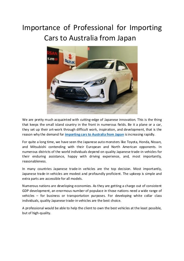 Importance of Professional for Importing Cars