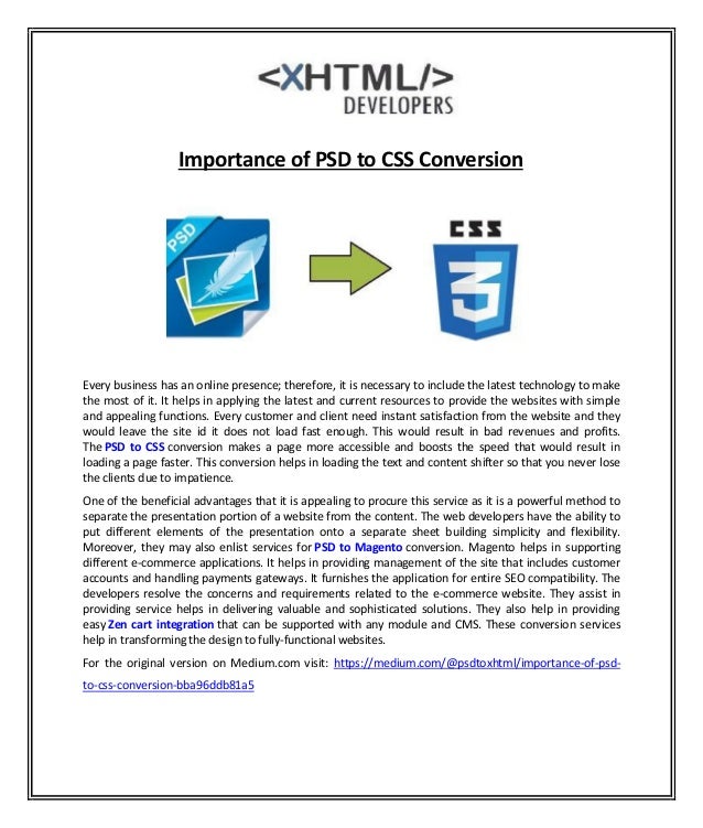 importance of psd to css conversion