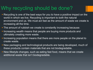 Importance of recycling