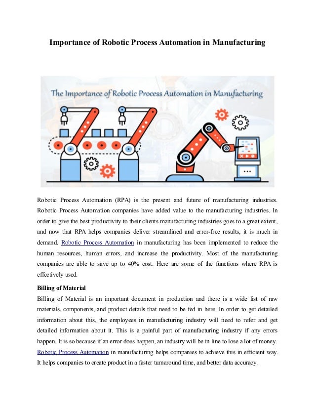 robotic process automation in manufacturing industry