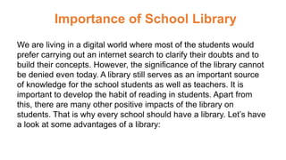 Importance of School Library – MIT Vishwashanti Gurukul | PPT