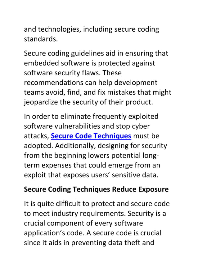 Importance of Secure Coding with it’s Best Practices | PDF ...