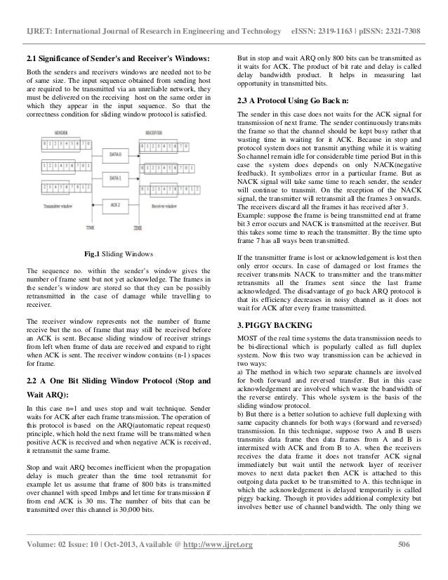 Importance of sliding window protocol