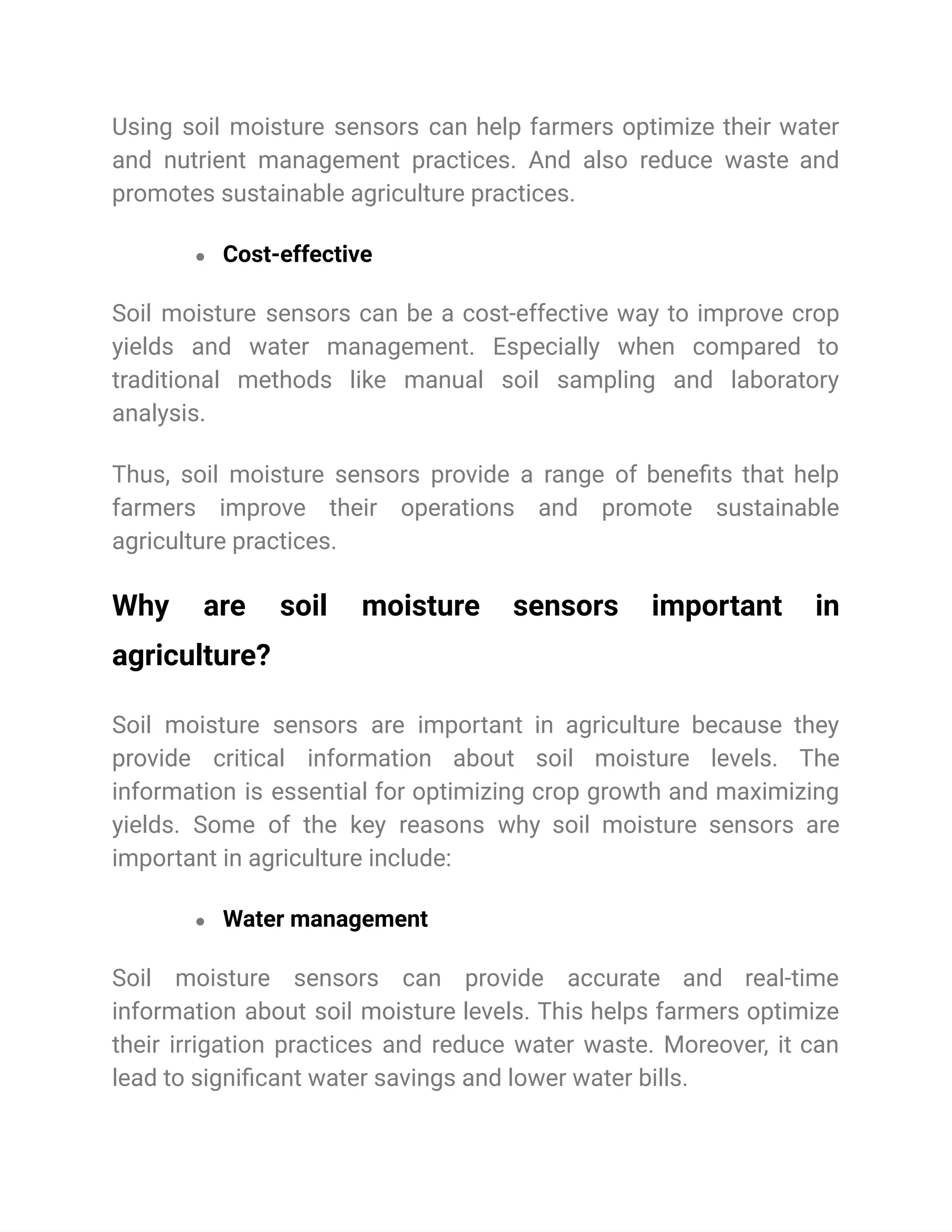 Importance of soil moisture sensors in Agriculture_ Advantages and ...