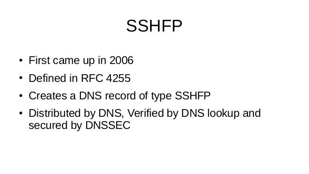 Importance of sshfp and configuring sshfp for network devices