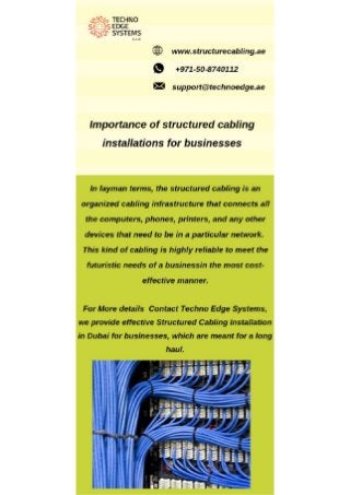 Importance of structured cabling installations for businesses
