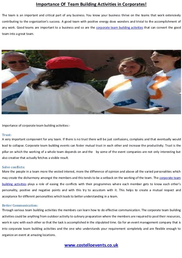 Importance Of Team Building Activities In Corporates - 