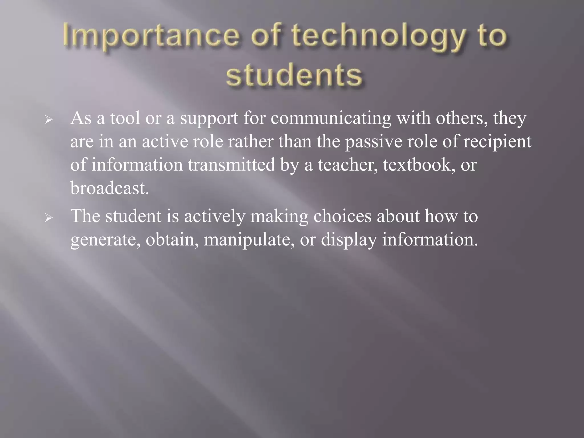 Importance of technology in education | PPT