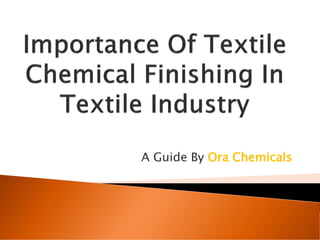 Importance of Textile Chemical Finishing in Textile industry | PDF