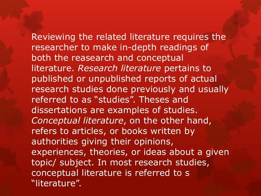 importance of related literature and studies in research
