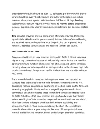 Importance of trace minerals in dairy heifer important | DOCX