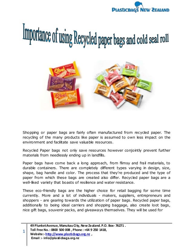 Importance of using recycled paper bags and cold seal roll packaging