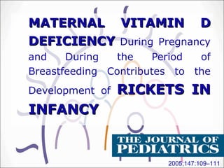 Importance of vitamin d in pregnancy and lactation | PPT