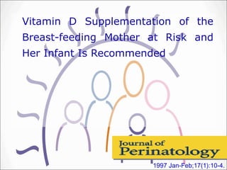 Importance of vitamin d in pregnancy and lactation | PPT
