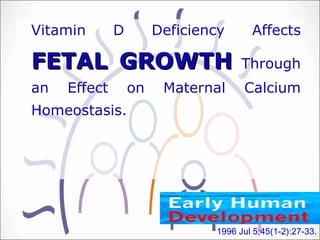 Importance of vitamin d in pregnancy and lactation | PPT