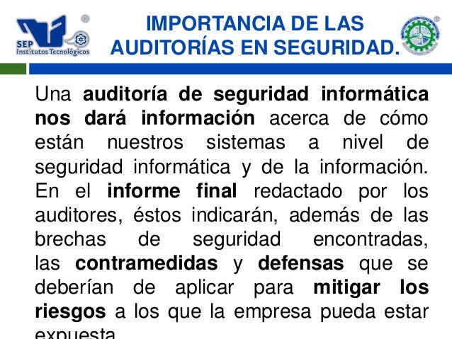 Resultado de imagen para AUDITORIA INFORMÃTICA DE SEGURIDAD INFORMÃTICA