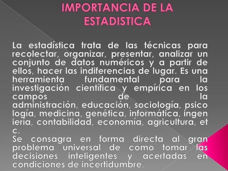 Importancia de la estadistica