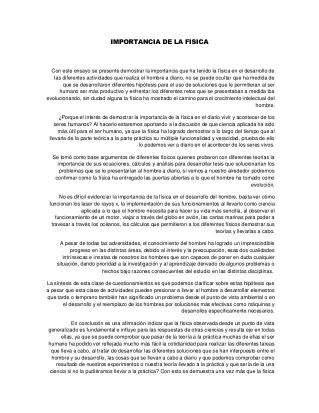 Importancia de la fisica