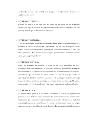 Importancia de la lectura recreativa en el desarrollo personal | PDF