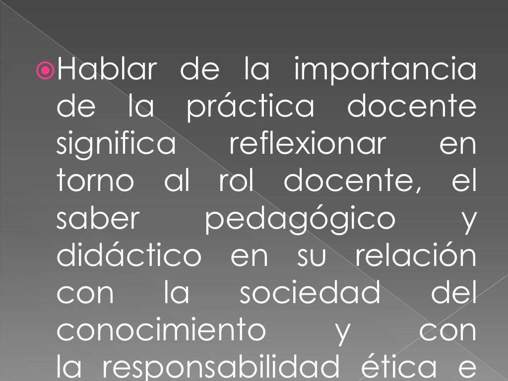 Importancia de la practica docente