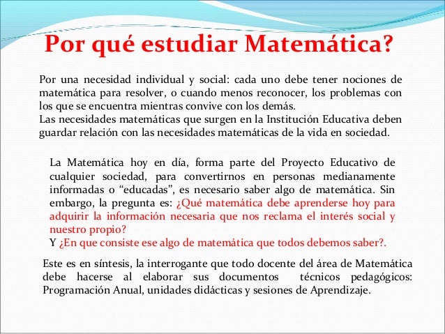 Importancia del aprendizaje de la matematica
