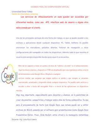 Importancia de las herramientas en la nube | PDF
