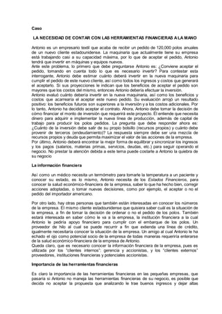 Importancia de las herramientas financieras en las pequeñas empresas | DOCX