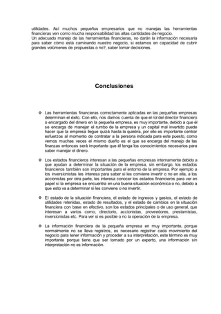 Importancia de las herramientas financieras en las pequeñas empresas | DOCX