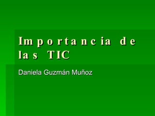 Importancia de las TIC Daniela Guzmán Muñoz 