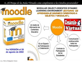 MODULAR OBJECT-ORIENTED DYNAMIC
                           LEARNING ENVIRONMENT (ENTORNO DE
                            APRENDIZAJE DINÁMICO ORIENTADO A
                                  OBJETOS Y MODULAR ).




       1ra VERSIÓN el 20
       de agosto de 2002



Lic. Nino Delgado Viera
 