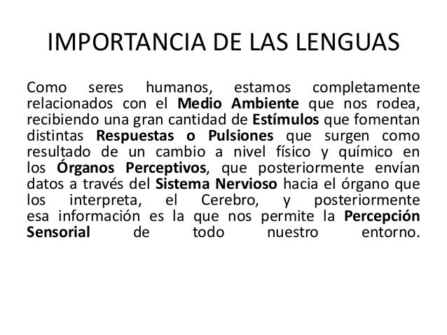 Importancia del lenguaje