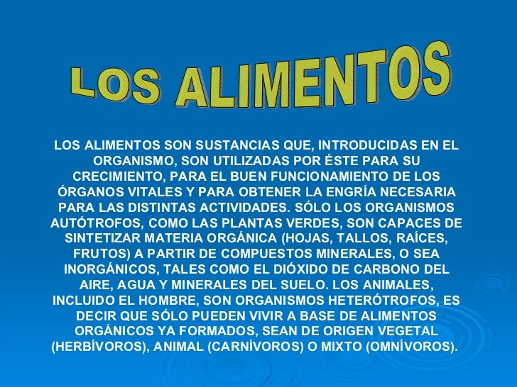 Importancia De Los Alimentos