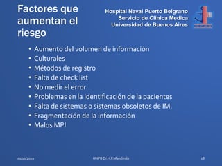 Hospital Naval Puerto Belgrano
Servicio de Clínica Medica
Universidad de Buenos Aires
Factores que
aumentan el
riesgo
• Au...