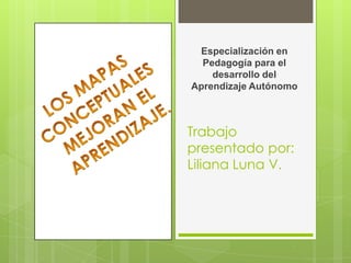 Trabajo
presentado por:
Liliana Luna V.
Especialización en
Pedagogía para el
desarrollo del
Aprendizaje Autónomo
 