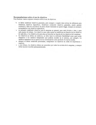 Importancia de los objetivos