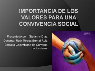 Presentado por : Stefanny Díaz
Docente: Ruth Teresa Bernal Ruiz
 Escuela Colombiana de Carreras
                     Industriales
 
