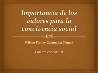 Wilson Ferney Cajamarca Gómez

      Catedra ecci virtual
 