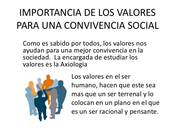 Los valores en la convivencia social