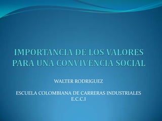 WALTER RODRIGUEZ

ESCUELA COLOMBIANA DE CARRERAS INDUSTRIALES
                  E.C.C.I
 