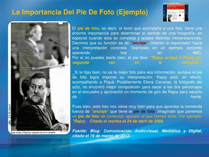 Importancia del pie de foto