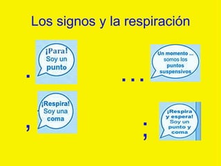 Los signos y la respiración
.
,
…
;
 