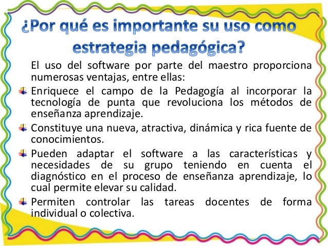 Importancia del software como estrategia pedagogica