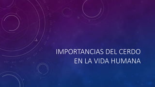 IMPORTANCIAS DEL CERDO
EN LA VIDA HUMANA
 