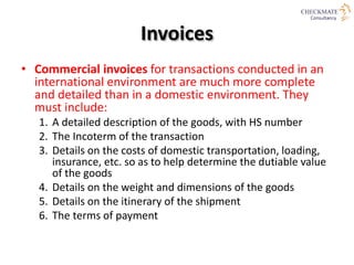 An International Invoice
 