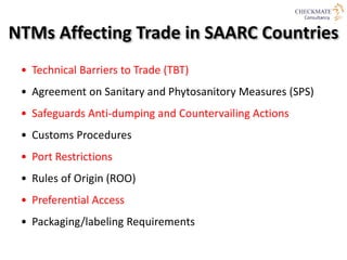Technical Barriers to Trade (TBTs)
• These are severe obstacles to exports to developed
countries whose technical regulati...