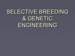 SELECTIVE BREEDINGSELECTIVE BREEDING
& GENETIC& GENETIC
ENGINEERINGENGINEERING
 
